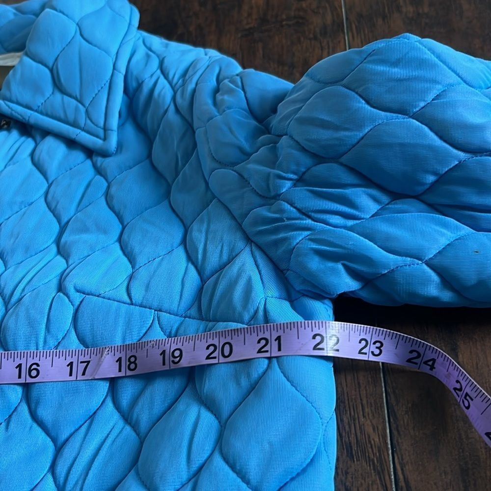VTG 60s Lynn Caryl Chicago quilted nylon trench jacket light blue size L EUC - Picture 10 of 13